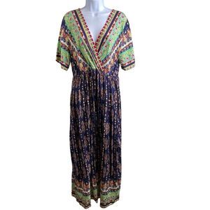 Droimp Women's Floral Maxi Dress Size‎ 12 Caribbean Beachy Vibes Boho Vacation